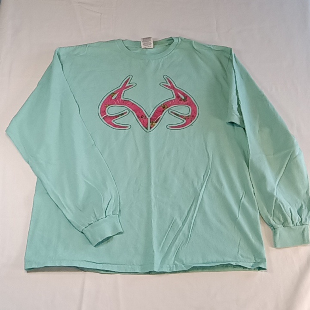 Delta Pro Weight Green Pink Camo Long Sleeve Shirt Size Large